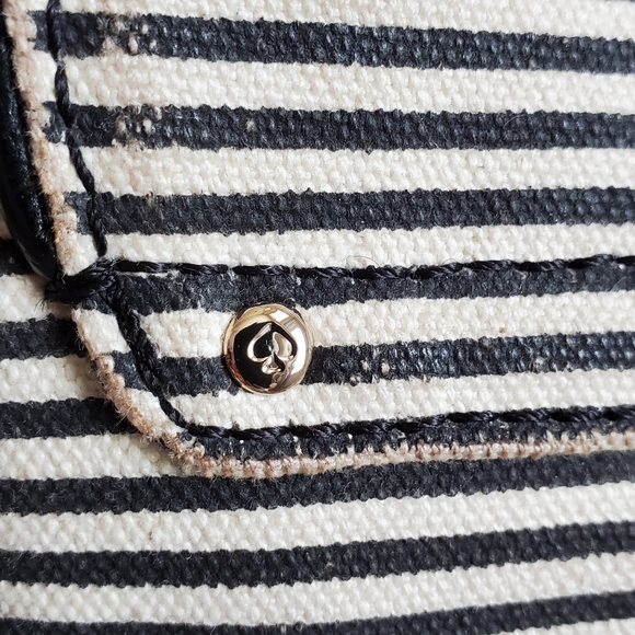 Vintage Kate Spade Striped black and white Canvas Crossbody Bag RARE - Picture 13 of 16